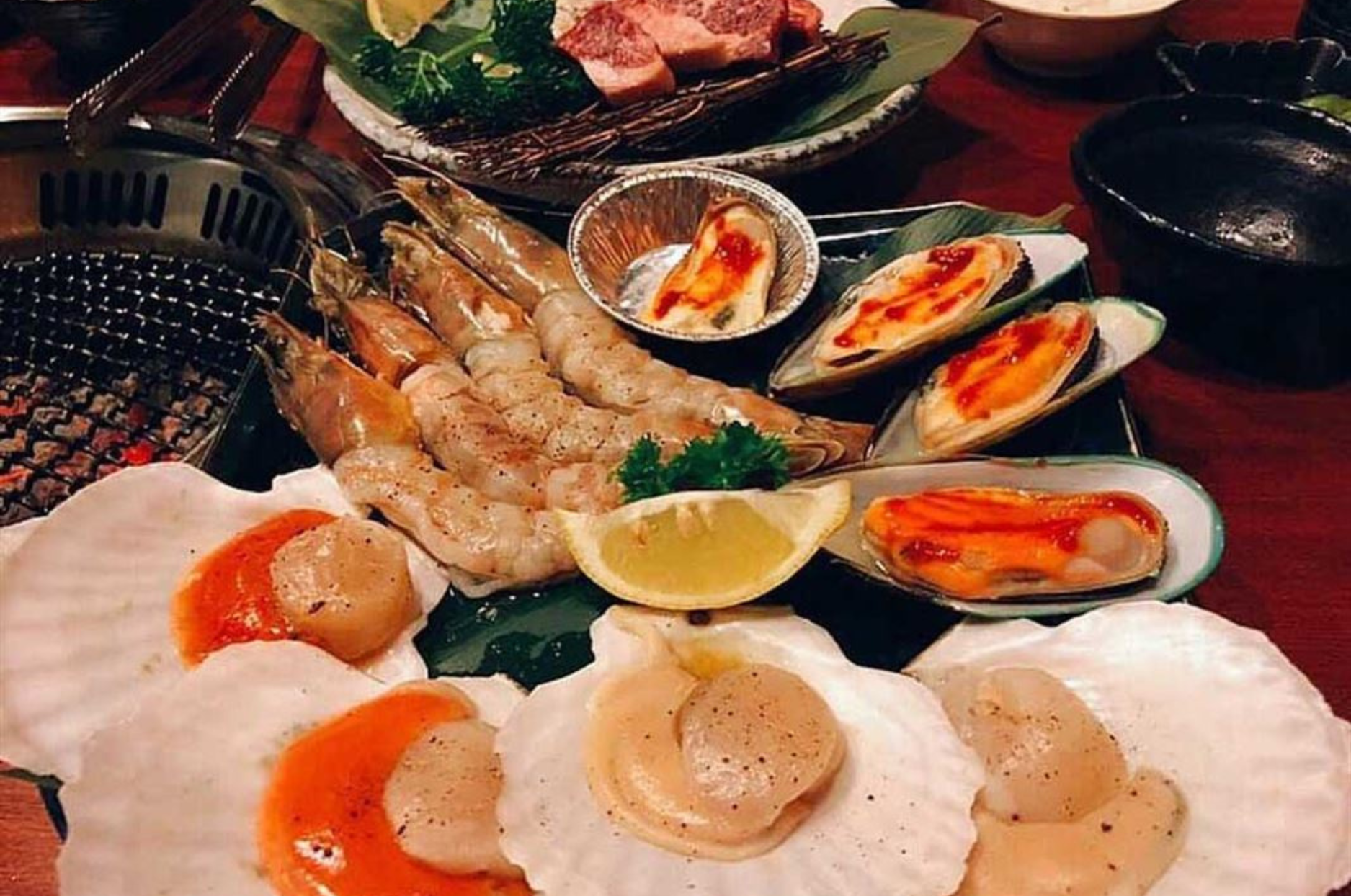 Hải sản giúp tăng sự đa dạng cho món nướng kiểu Nhật